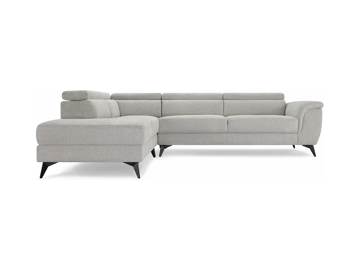 Canapé d'angle gauche Betis - 5 places - Tissu - Gris