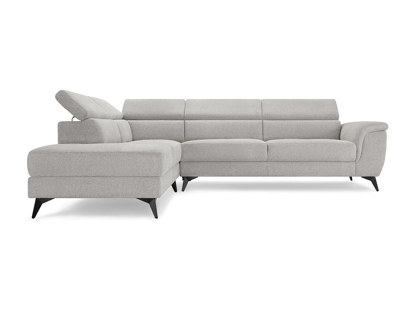 Canapé d'angle gauche Betis - 5 places - Tissu - Gris