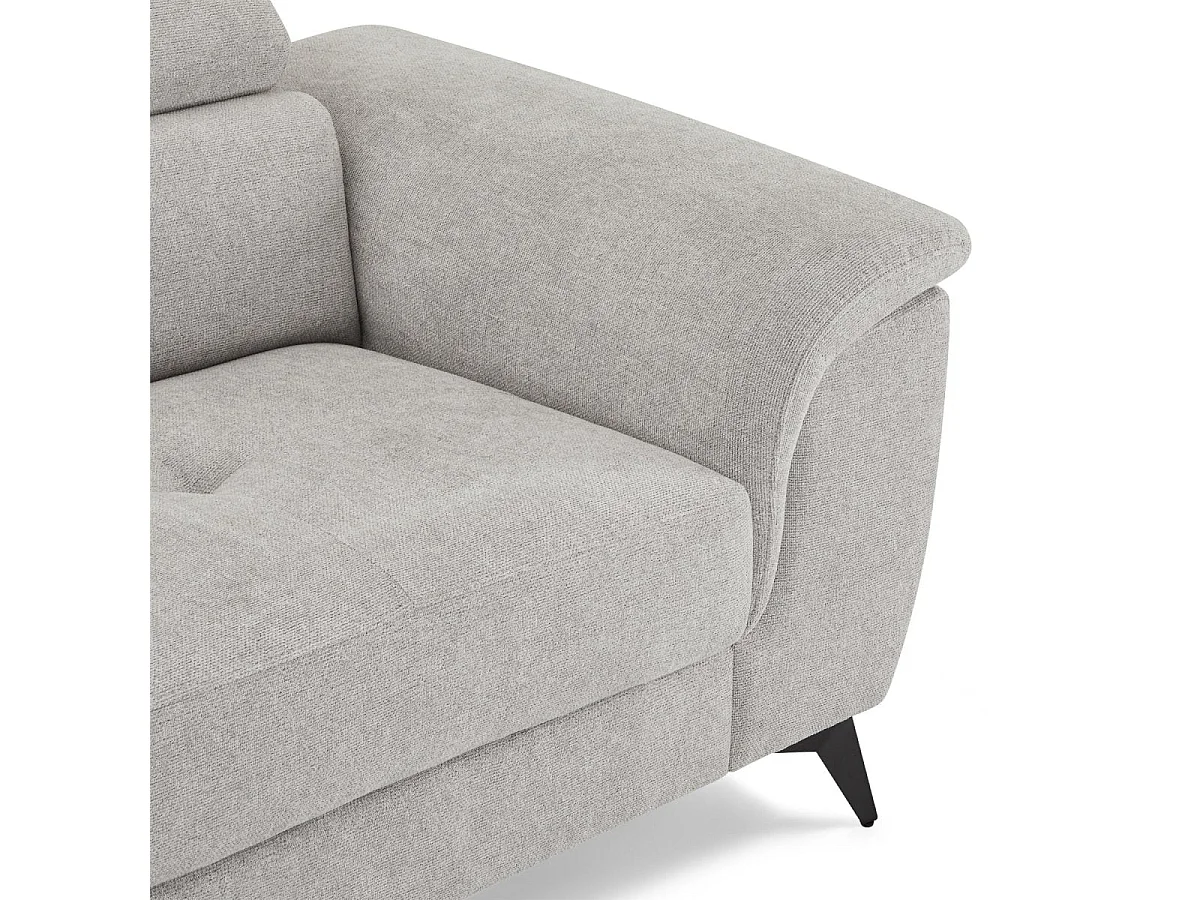 Canapé d'angle gauche Betis - 5 places - Tissu - Gris