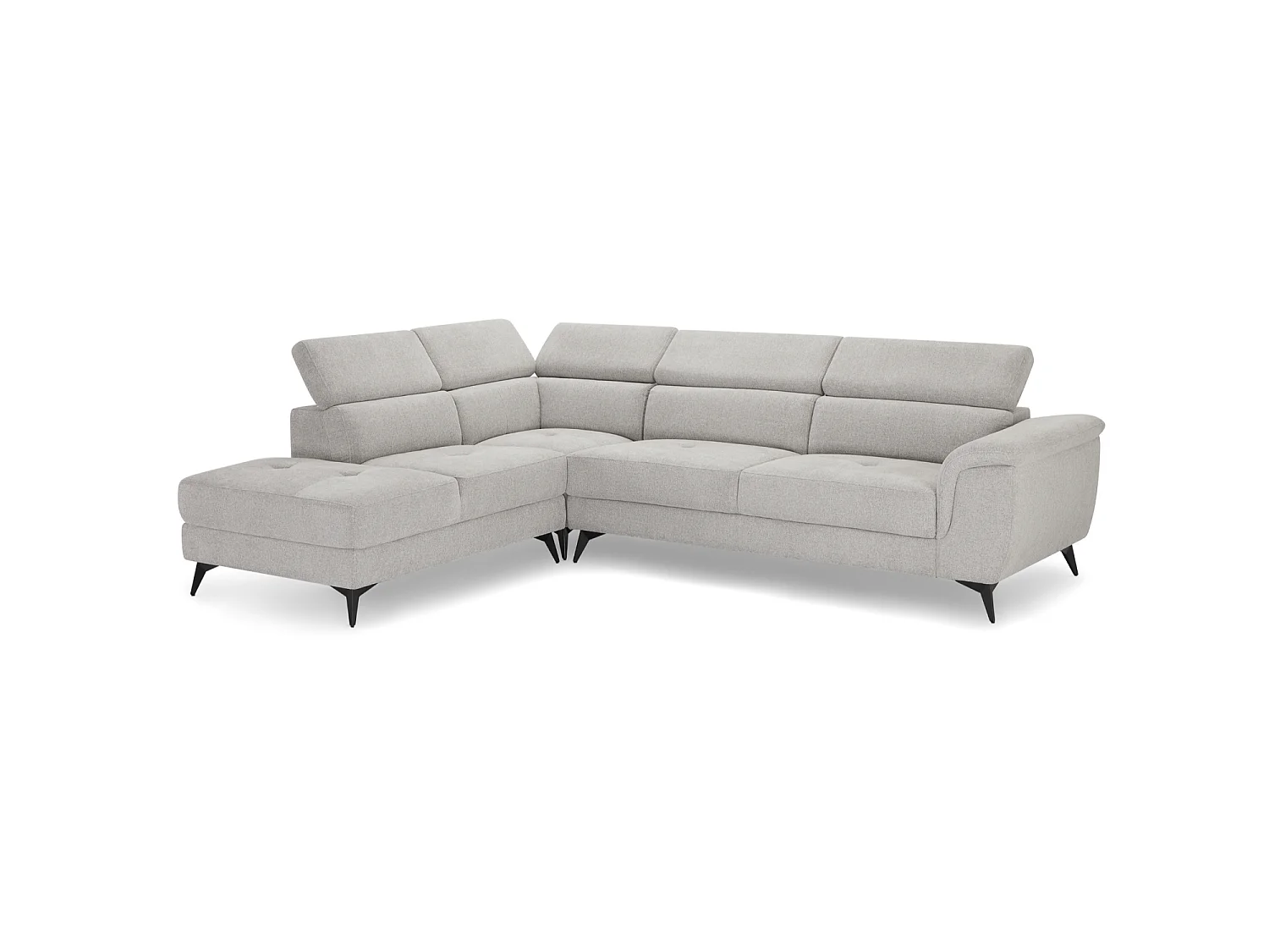 Canapé d'angle gauche Betis - 5 places - Tissu - Gris