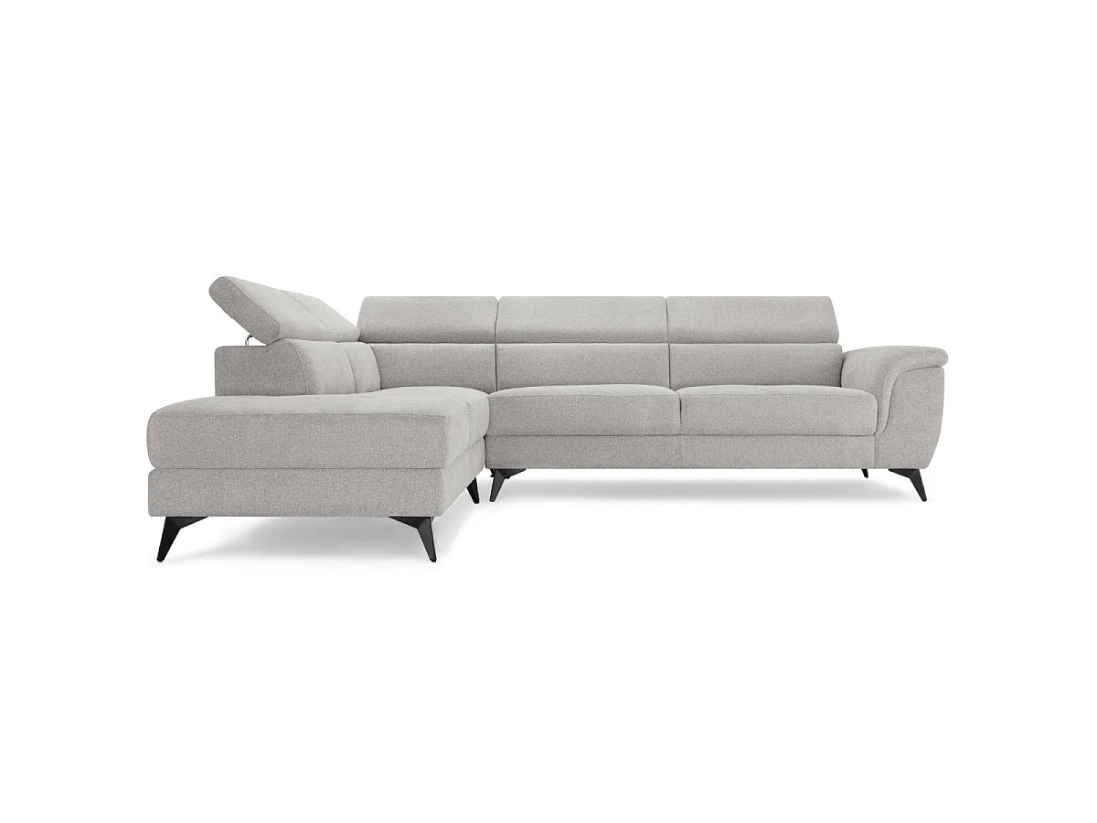 Canapé d'angle gauche Betis - 5 places - Tissu - Gris