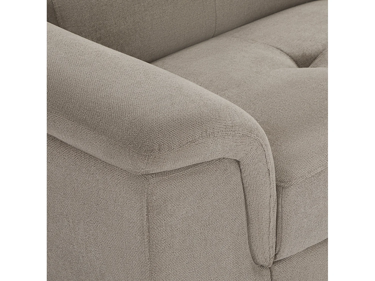 Canapé d'angle droite Betis - 5 places - Tissu - Beige