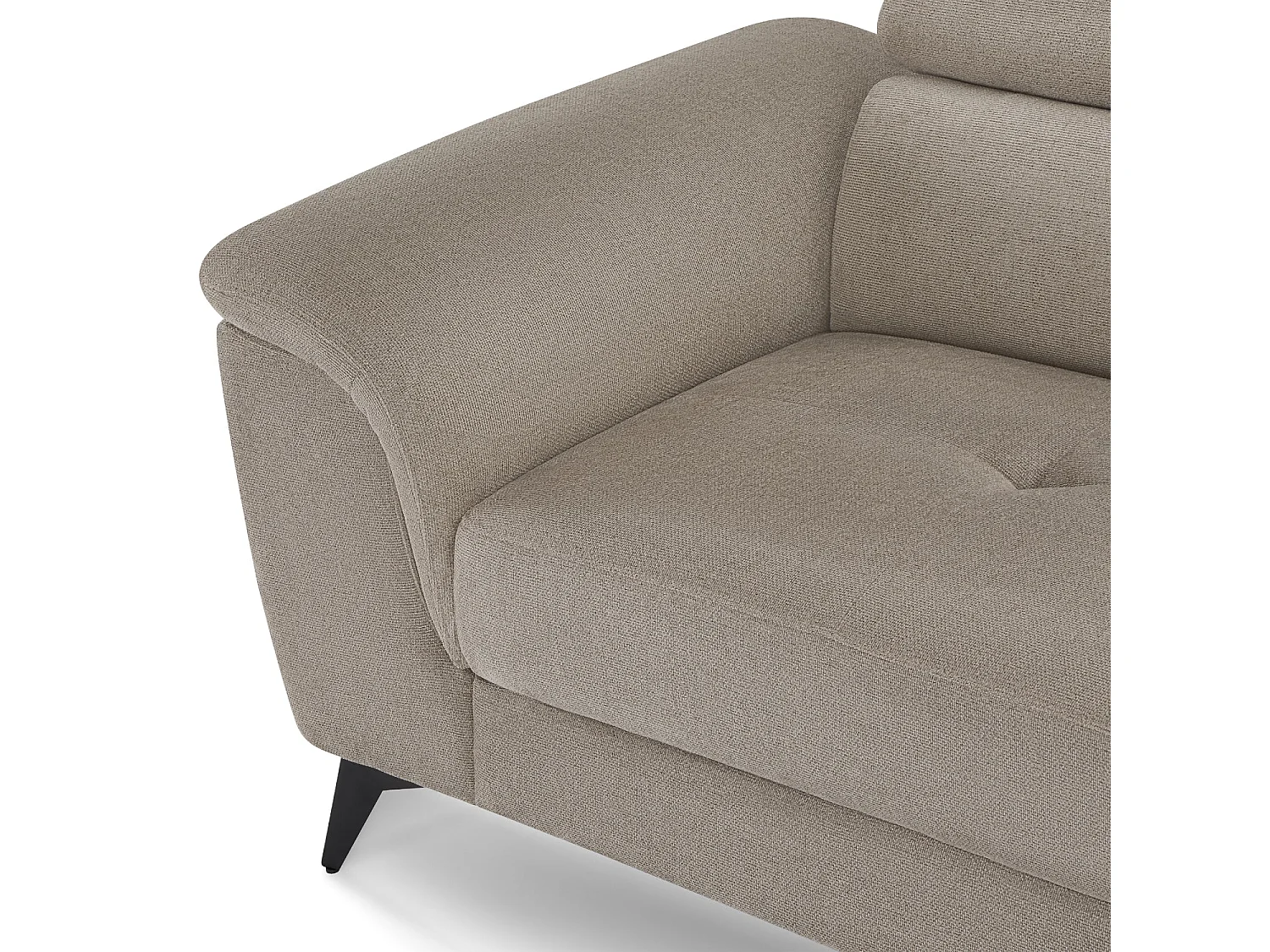 Canapé d'angle droite Betis - 5 places - Tissu - Beige