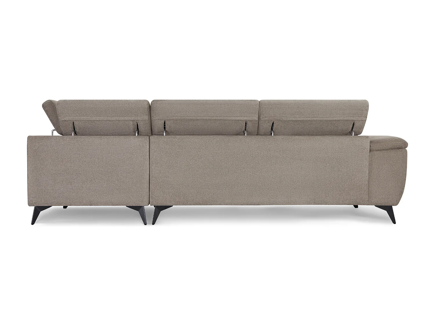 Canapé d'angle droite Betis - 5 places - Tissu - Beige