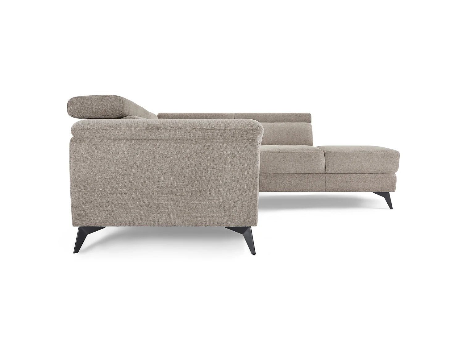 Hoekbank met hoek rechts 5 zitplaatsen Betis van stof - beige