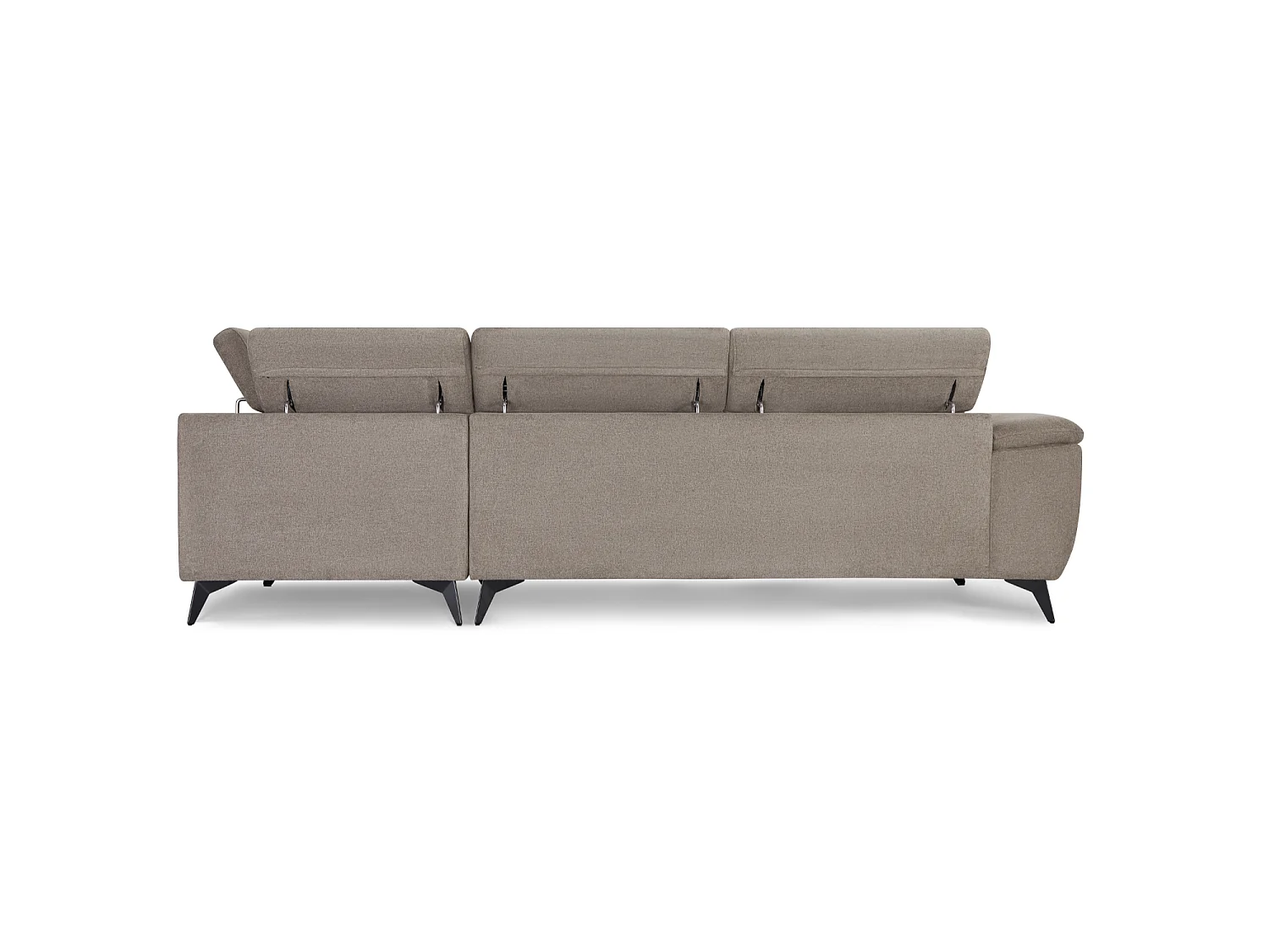 Hoekbank met hoek rechts 5 zitplaatsen Betis van stof - beige