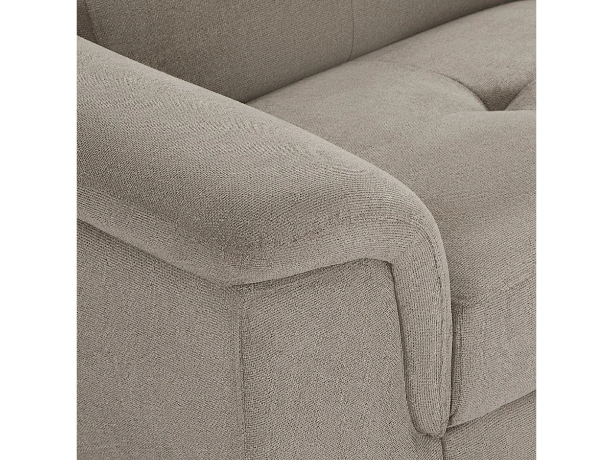 Hoekbank met hoek rechts 5 zitplaatsen Betis van stof - beige