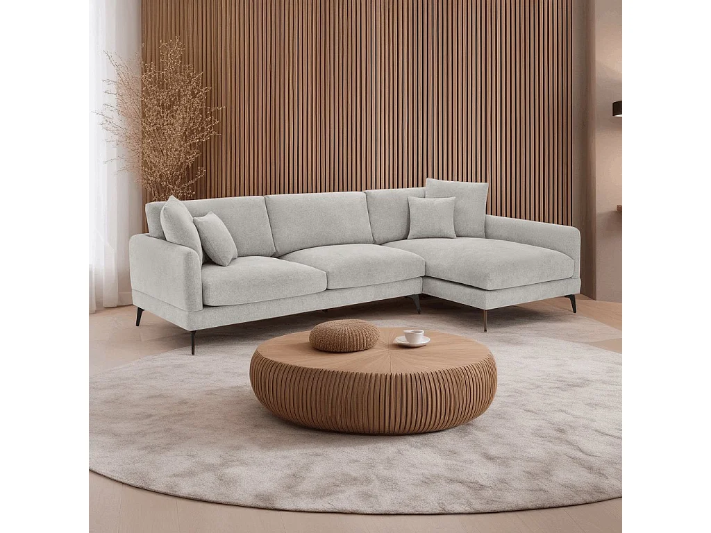 Ecksofa Links Maggie - 3-Sitzer - Stoff - Beige