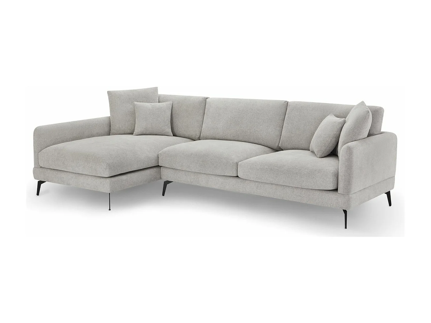 Ecksofa Links Maggie - 3-Sitzer - Stoff - Beige