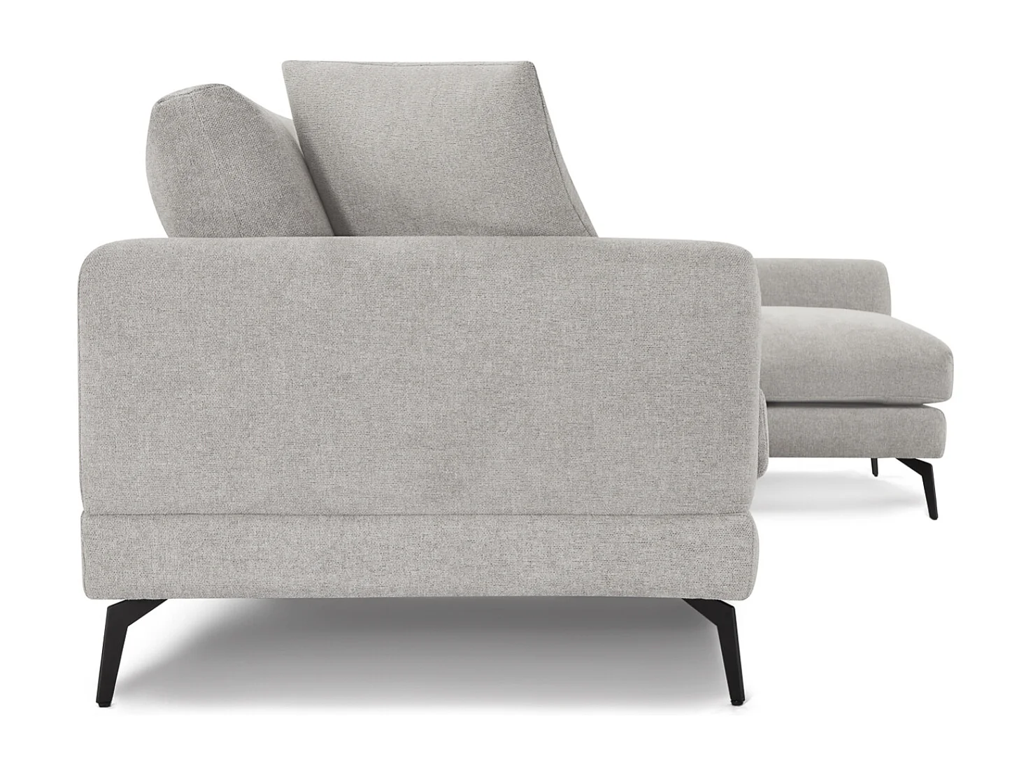 Canapé d'angle gauche Maggie - 3 places - Tissu - Gris