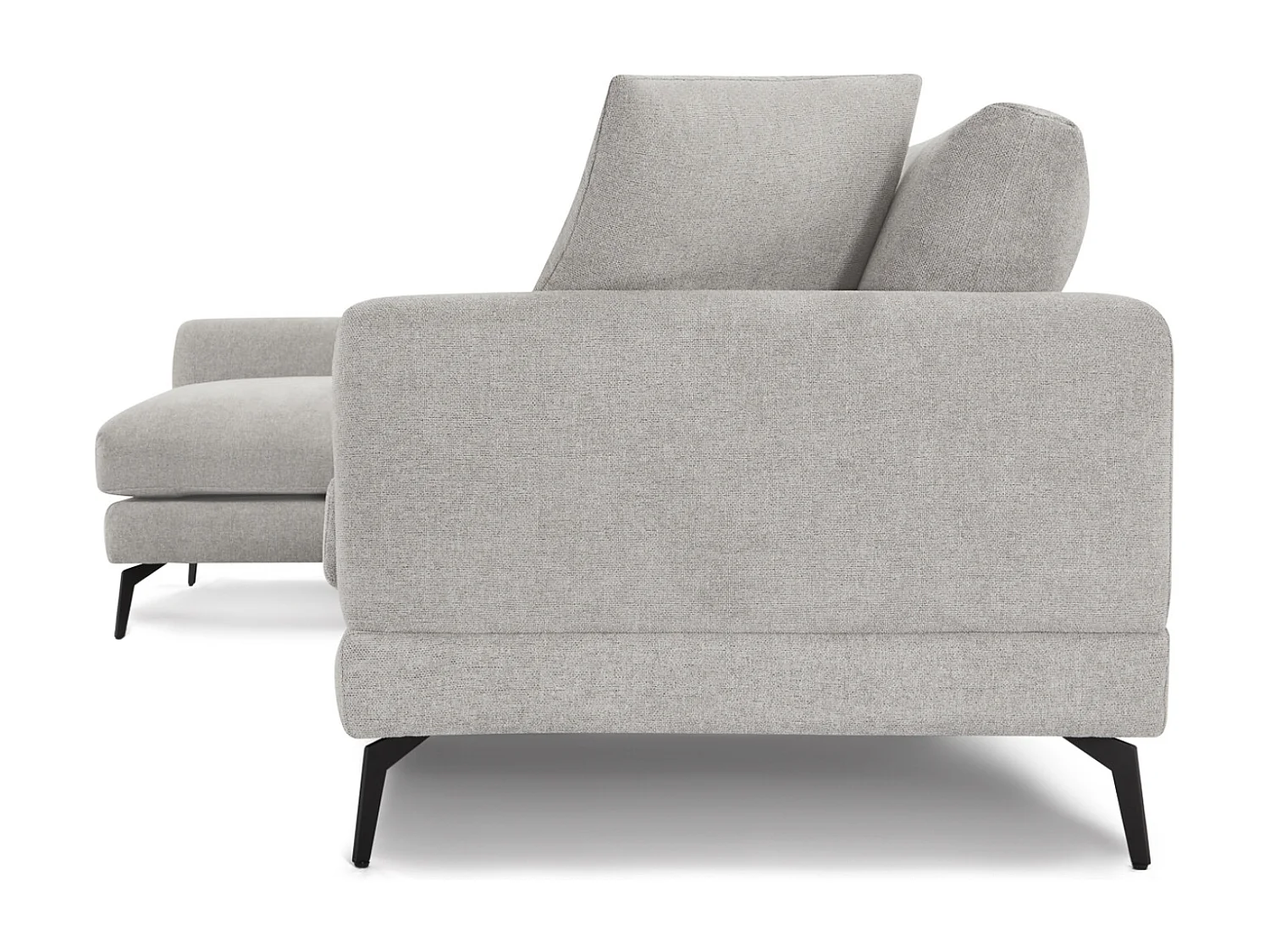 Canapé d'angle gauche Maggie - 3 places - Tissu - Gris