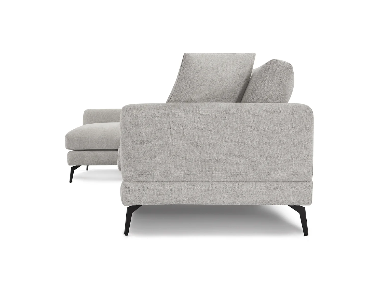 Canapé d'angle 3 places en tissu gris MAGGIE