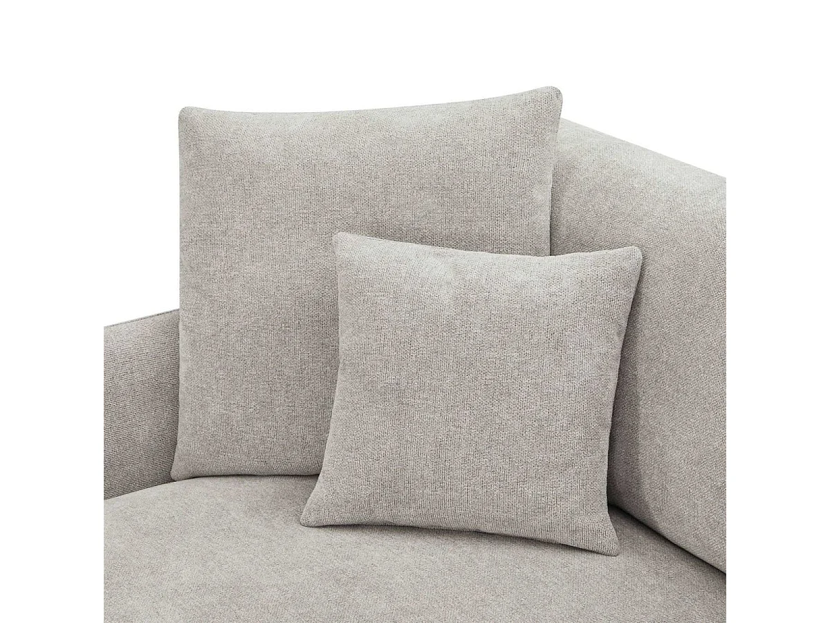 Canapé d'angle 3 places en tissu gris MAGGIE