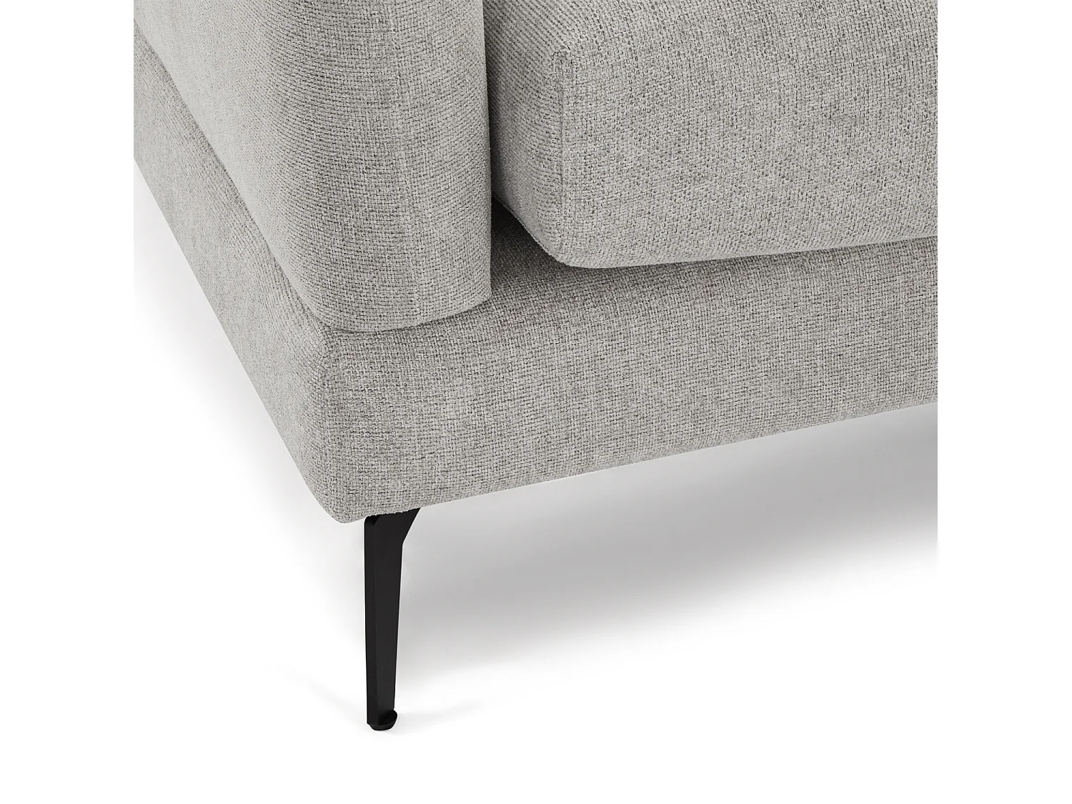 Canapé d'angle 3 places en tissu gris MAGGIE
