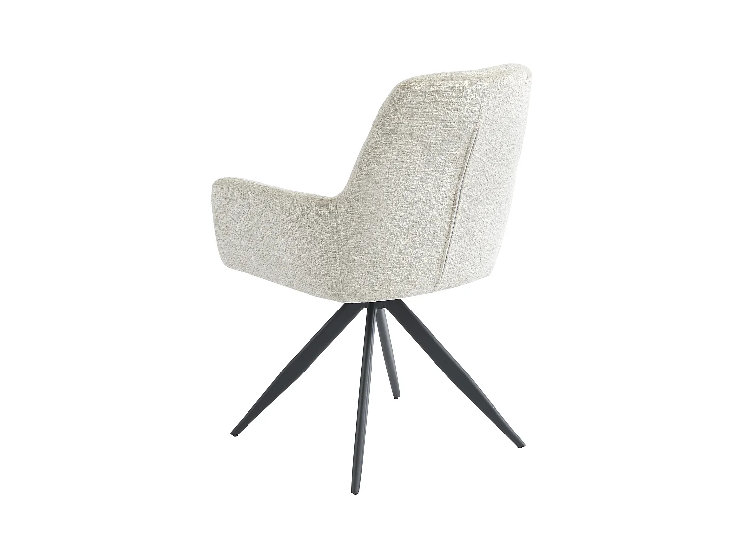 Set van 2 stoelen met armleuningen in textuurstof en zwart metaal - Crème - JENANE