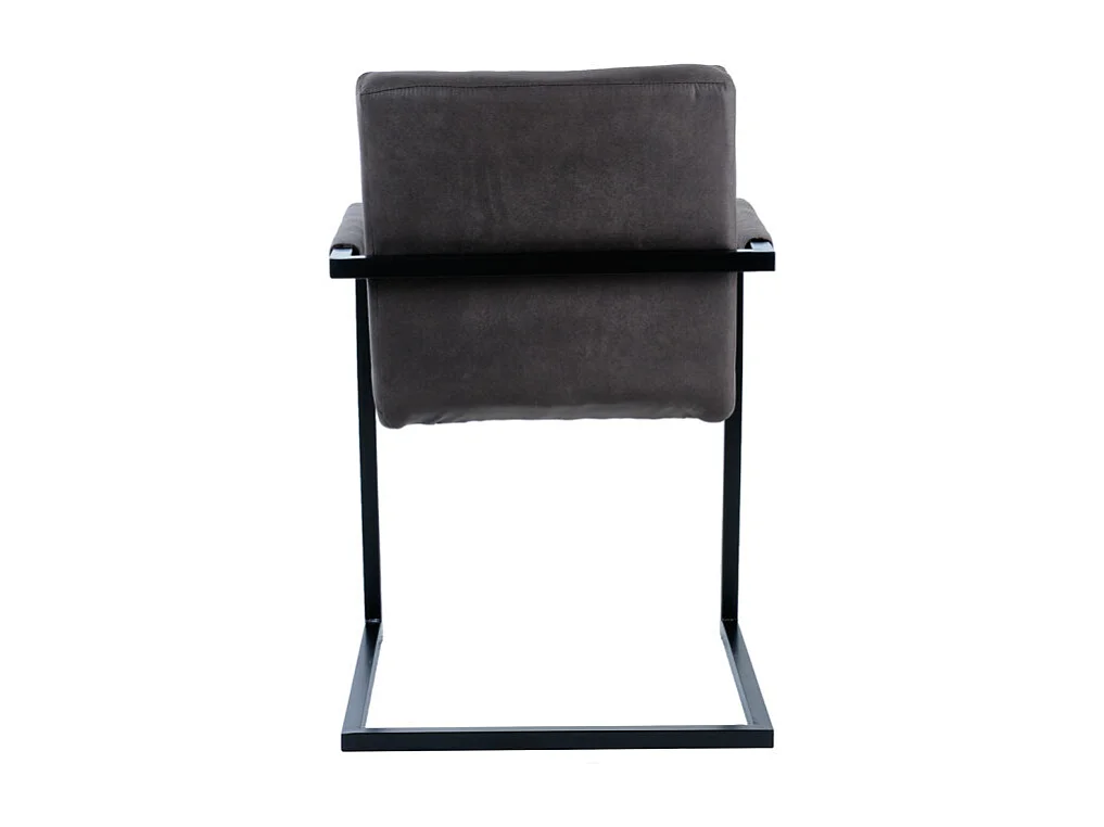 Chaise en microfibre gris anthracite et pieds luge métal noir - GIGI