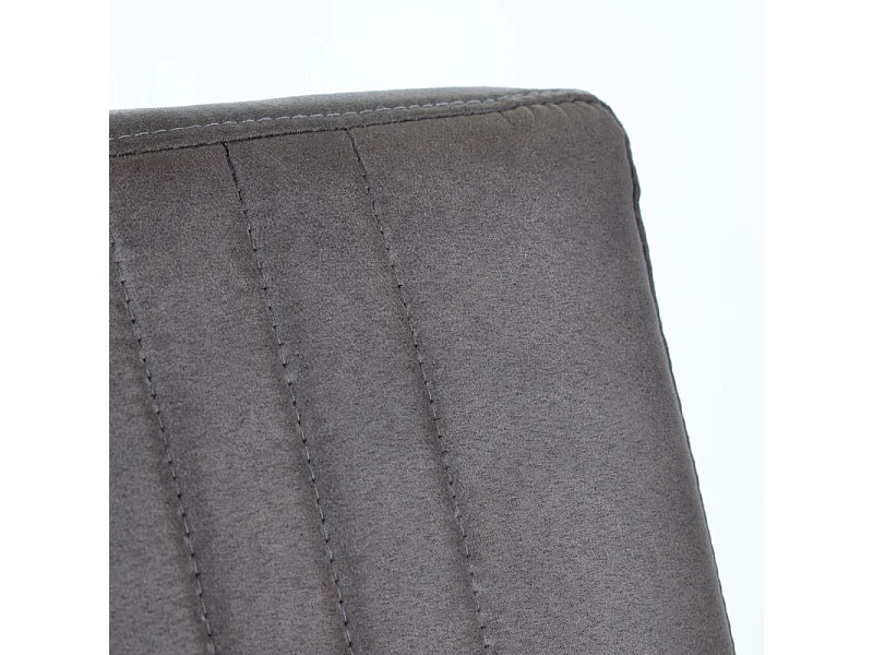 Chaise en microfibre gris anthracite et pieds luge métal noir - GIGI