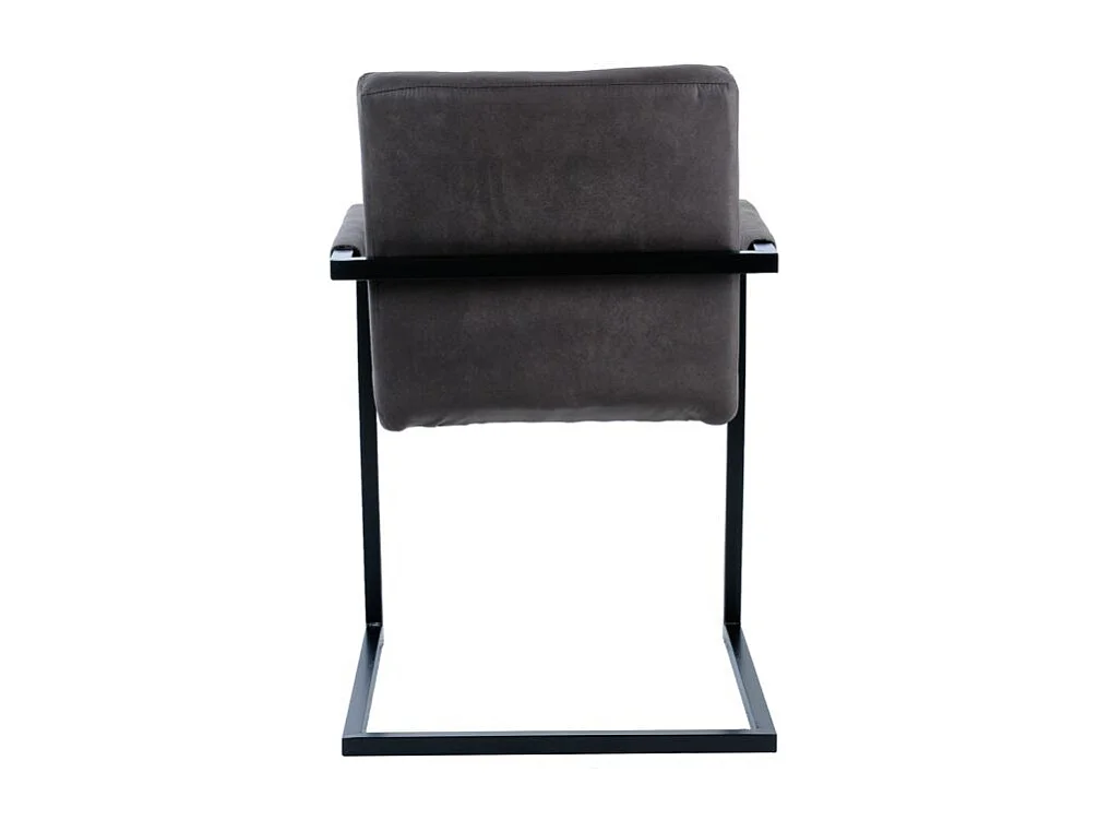 Lot 2 chaises en microfibre gris anthracite et pieds luge métal - GIGI