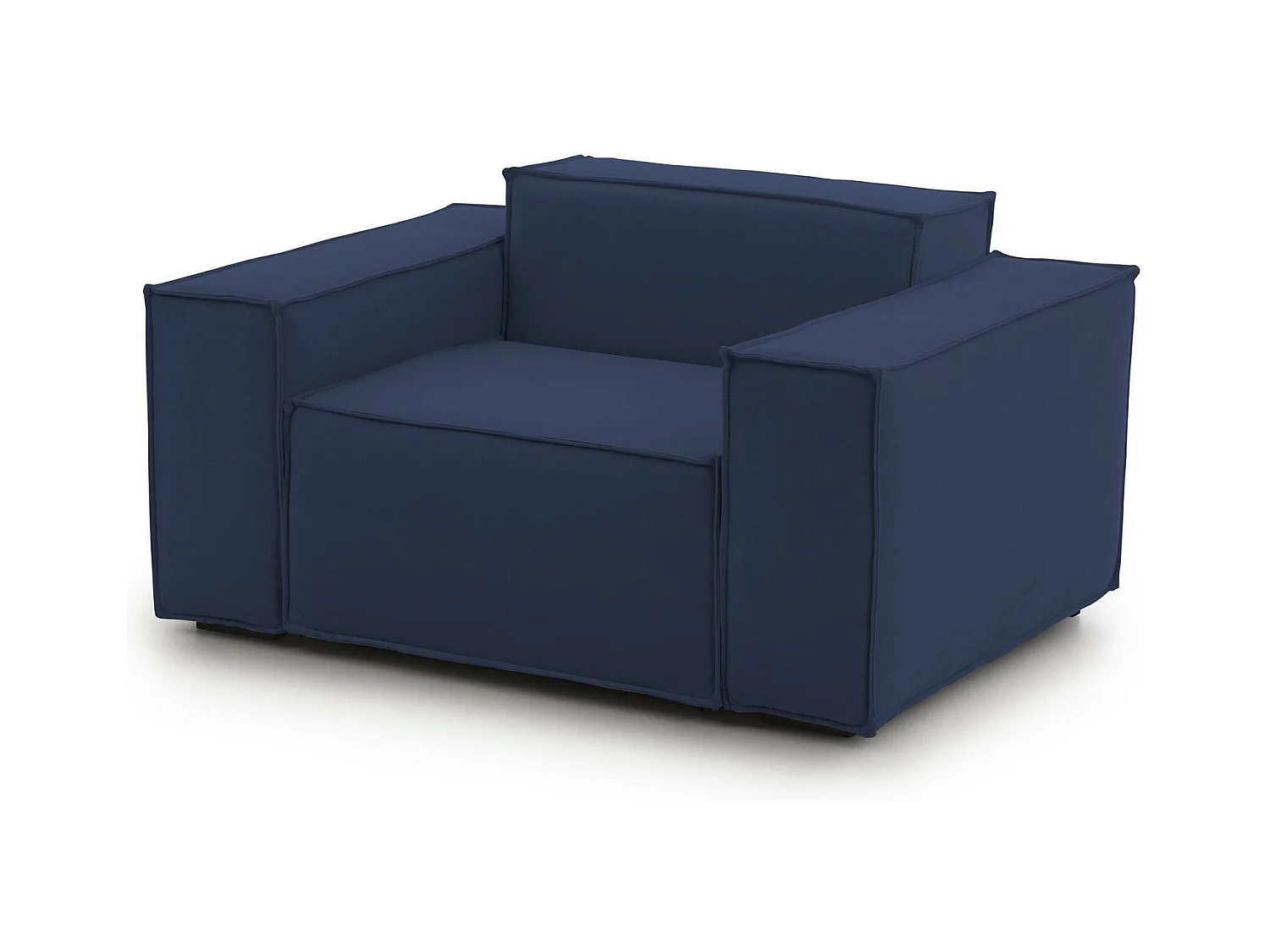 Fauteuil Dbrogn, Fauteuil de salon, 100% Made in Italy, Fauteuil relaxant en tissu rembourré, 160x95h70 cm, Bleu