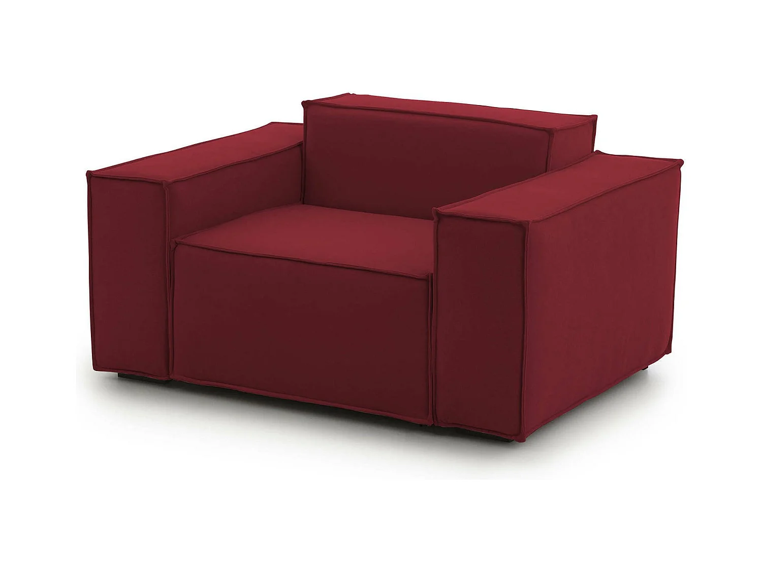 Fauteuil Dciurri, Fauteuil de salon, 100% Made in Italy, Fauteuil relaxant en tissu rembourré, 140x95h70 cm, Rouge