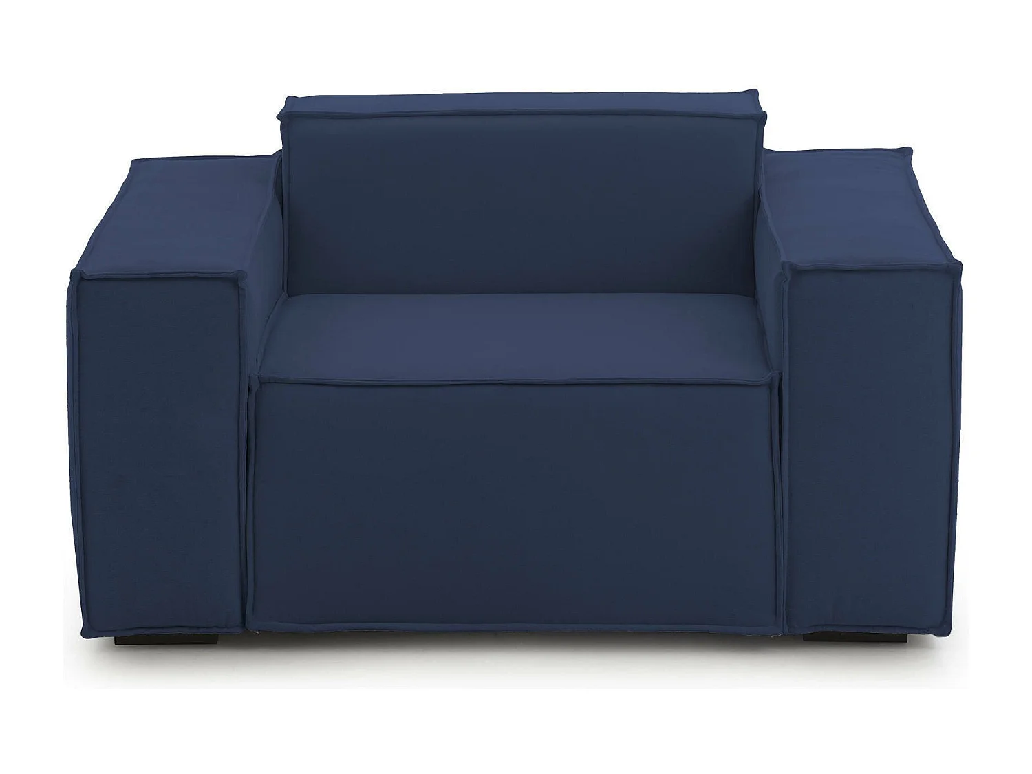 Fauteuil Emanuela, Fauteuil de salon, 100% Made in Italy, Fauteuil relaxant en tissu rembourré, 140x95h70 cm, Bleu