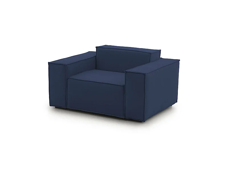 Lounge-Sessel Dciurri, Lounge-Sessel, 100% Made in Italy, Relaxsessel aus gepolstertem Stoff, Cm 140x95h70, Blau