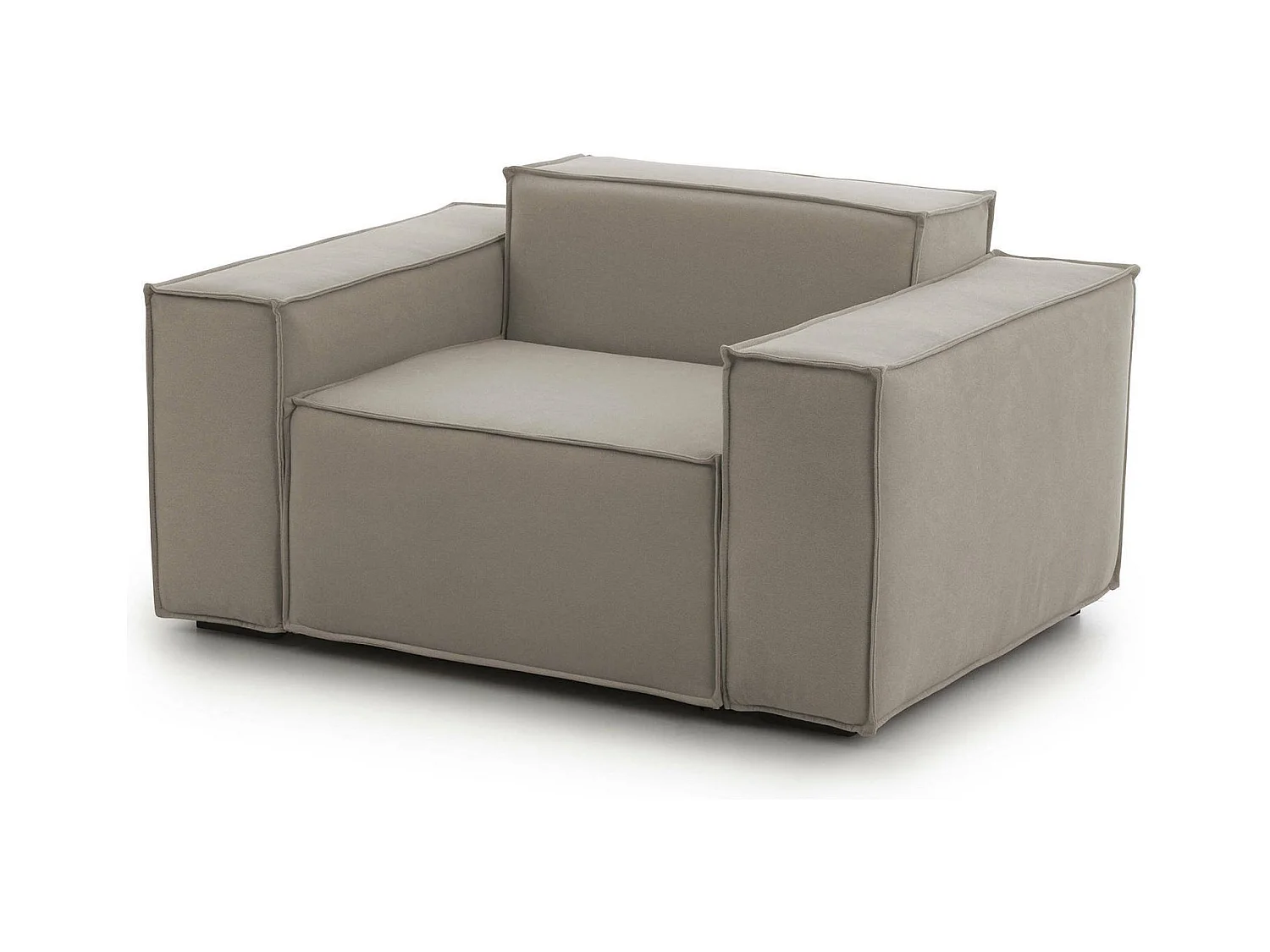 Fauteuil Dciurri, Fauteuil de salon, 100% Made in Italy, Fauteuil relaxant en tissu rembourré, 140x95h70 cm, Taupe