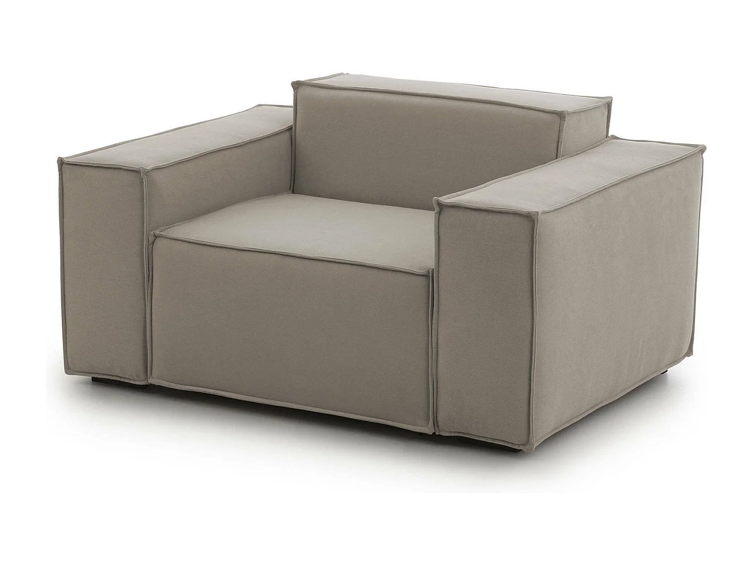 Fauteuil Dciurri, Fauteuil de salon, 100% Made in Italy, Fauteuil relaxant en tissu rembourré, 140x95h70 cm, Taupe