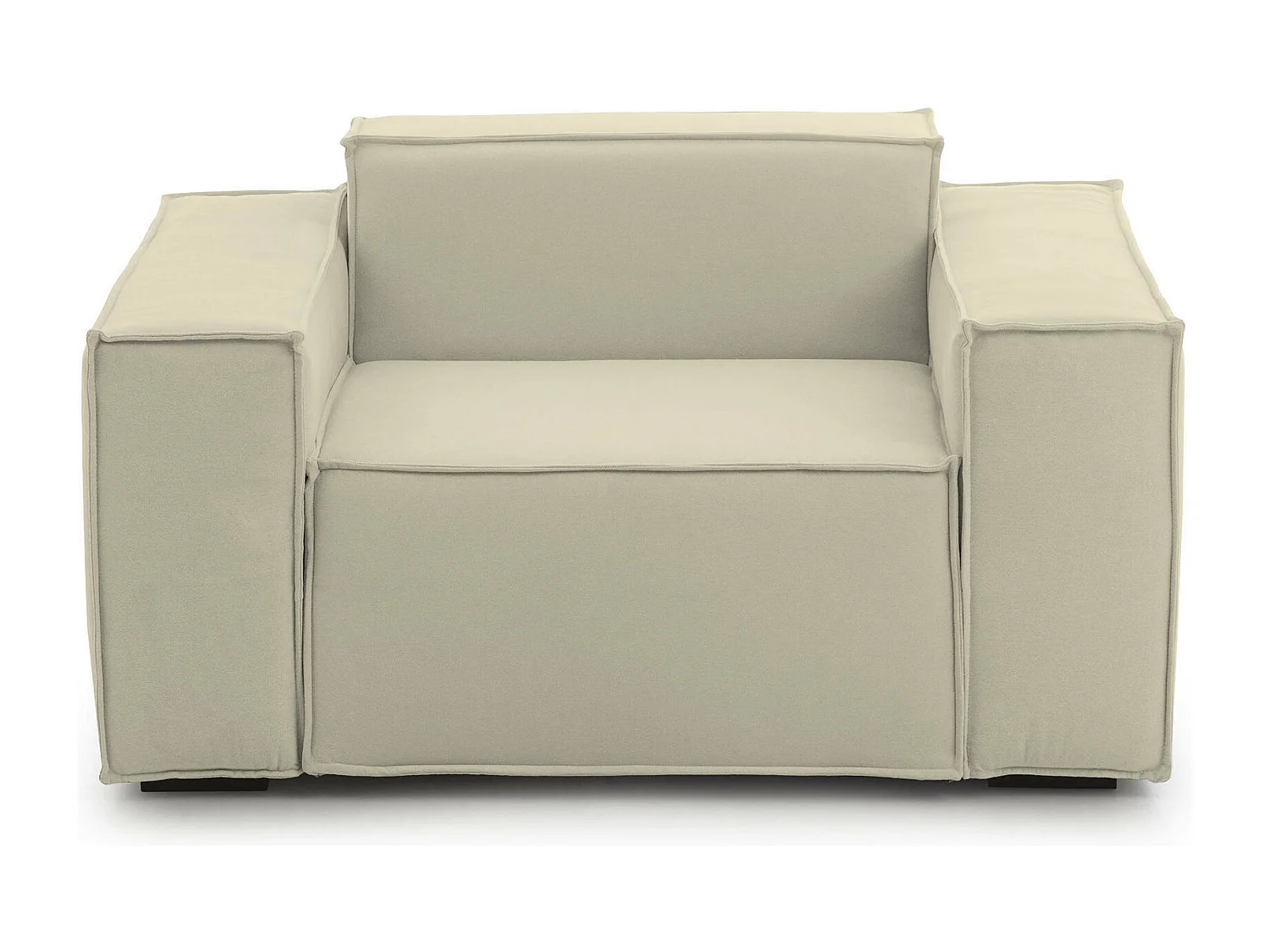 Cristiana fauteuil, Woonkamerfauteuil, 100% Made in Italy, Ontspannende fauteuil in gewatteerde stof, 160x95h70 cm, Beige