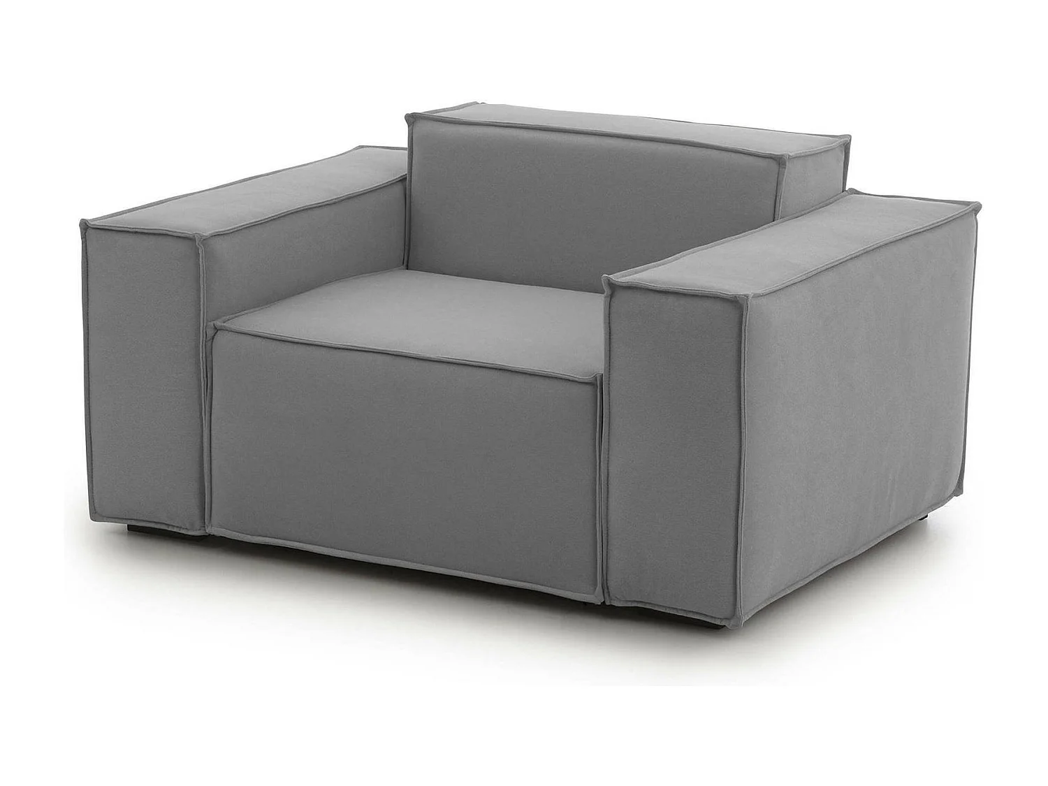 Lounge-Sessel Dciurri, Lounge-Sessel, 100% Made in Italy, Relaxsessel aus gepolstertem Stoff, Cm 140x95h70, Grau