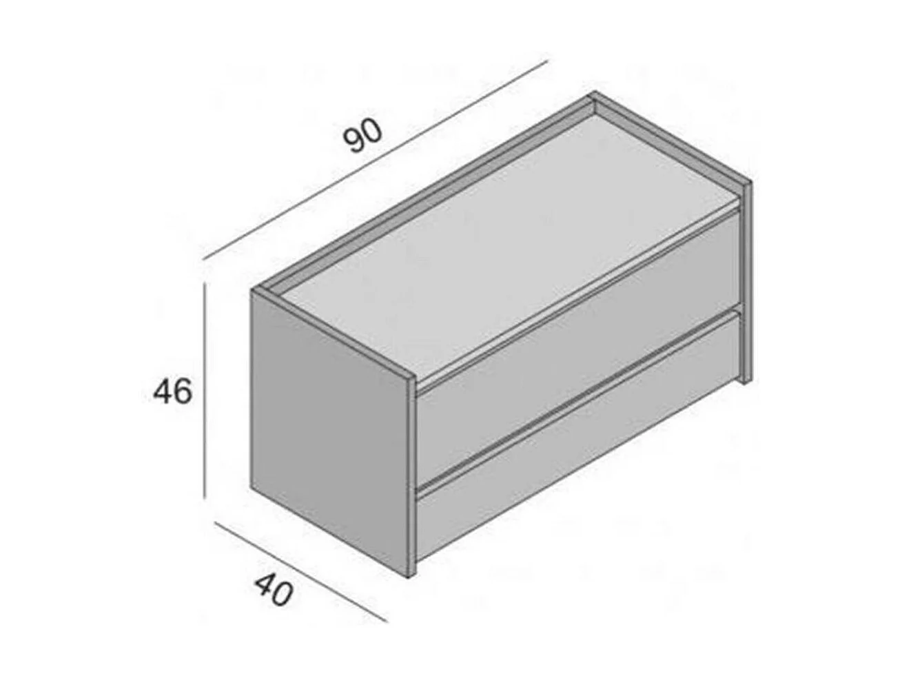 Commode Lantana, Meuble d'entrée moderne avec étagère à chaussures, Coffre avec deux conteneurs, 100% Made in Italy, 90x40h46 cm, Blanc