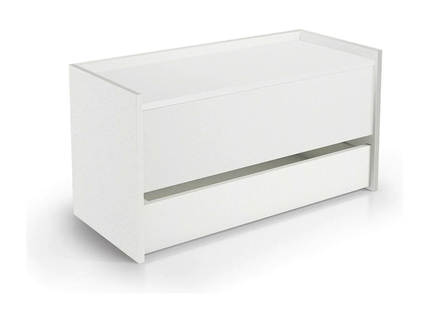 Truhenbank Dgaiard, Moderne Eingangsmöbel mit Schuhregal, Koffertruhe mit zWeiÃŸBehältern, 100% Made in Italy, 90x40h46 cm, WeiÃŸ