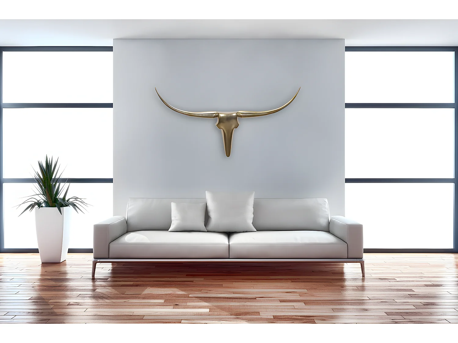 Deko Antler Bull L cornes en aluminium 125 cm décoration murale Nouvelles