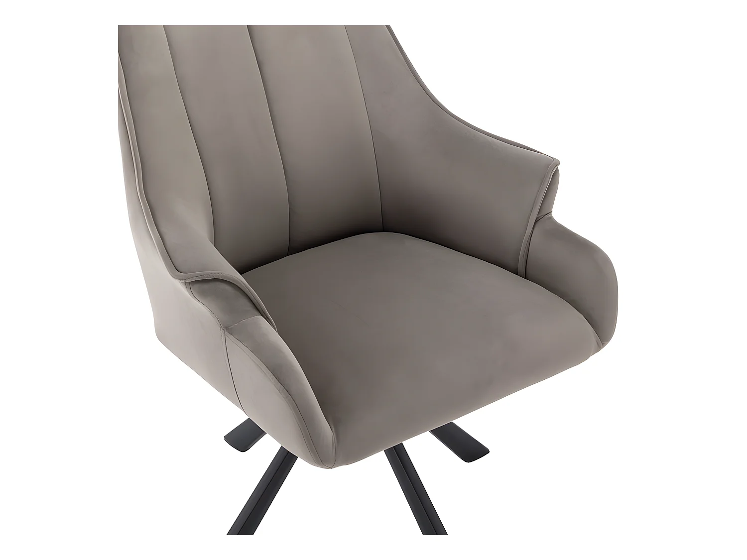 Lot de 4 Chaises en patchwork de velours - pieds en métal - Taupe