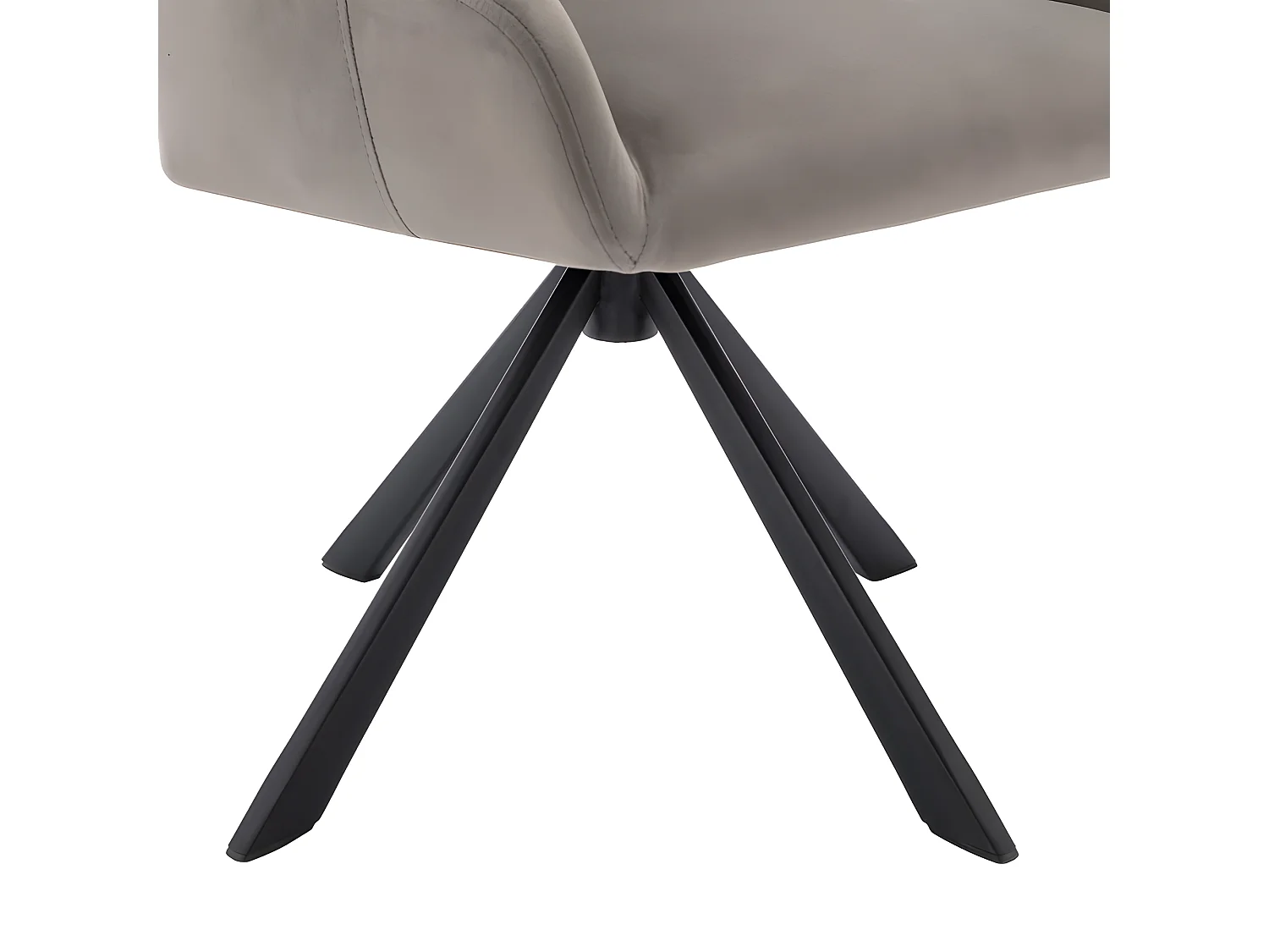 Lot de 4 Chaises en patchwork de velours - pieds en métal - Taupe