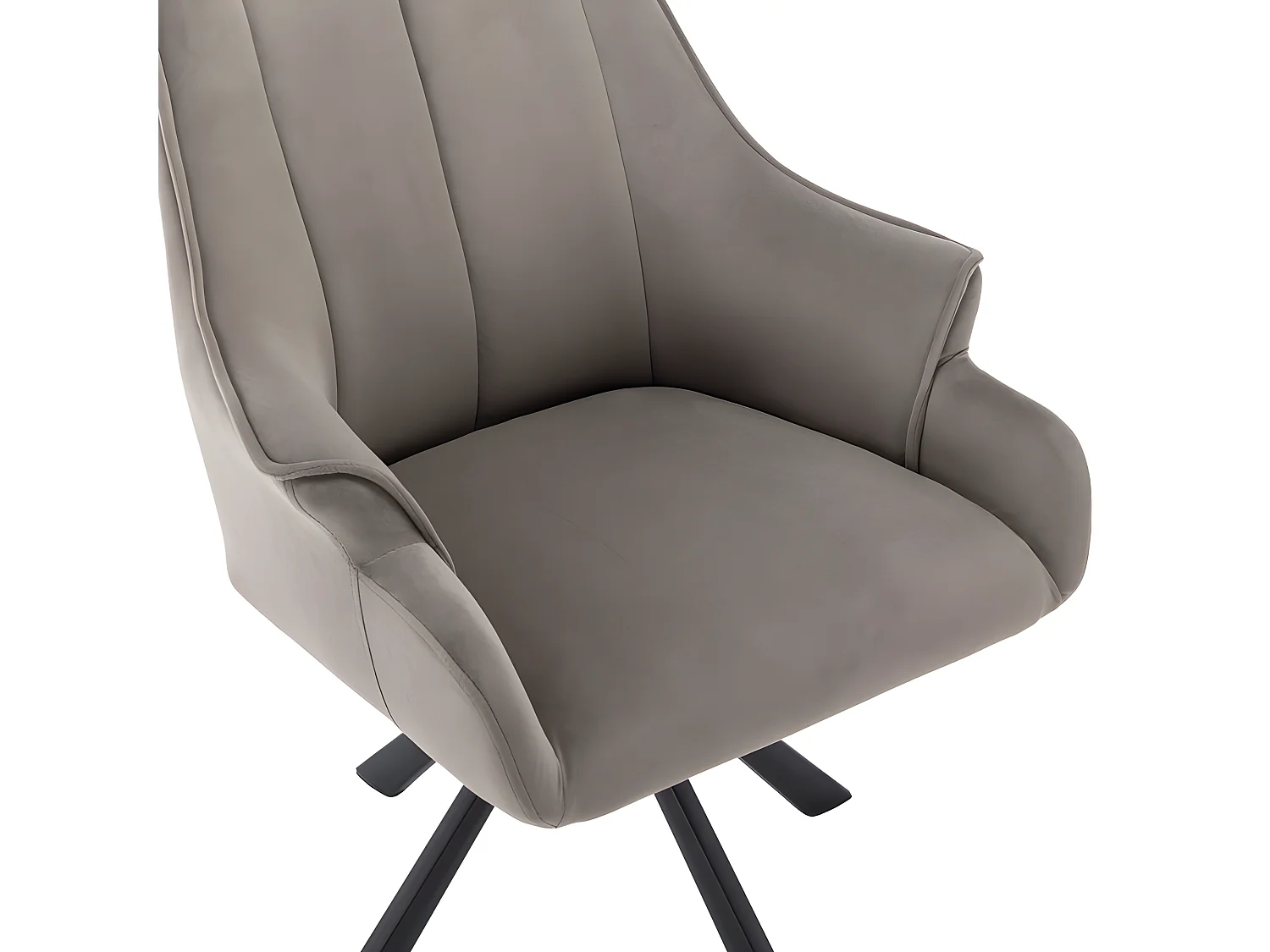 Lot de 4 Chaises en patchwork de velours - pieds en métal - Taupe