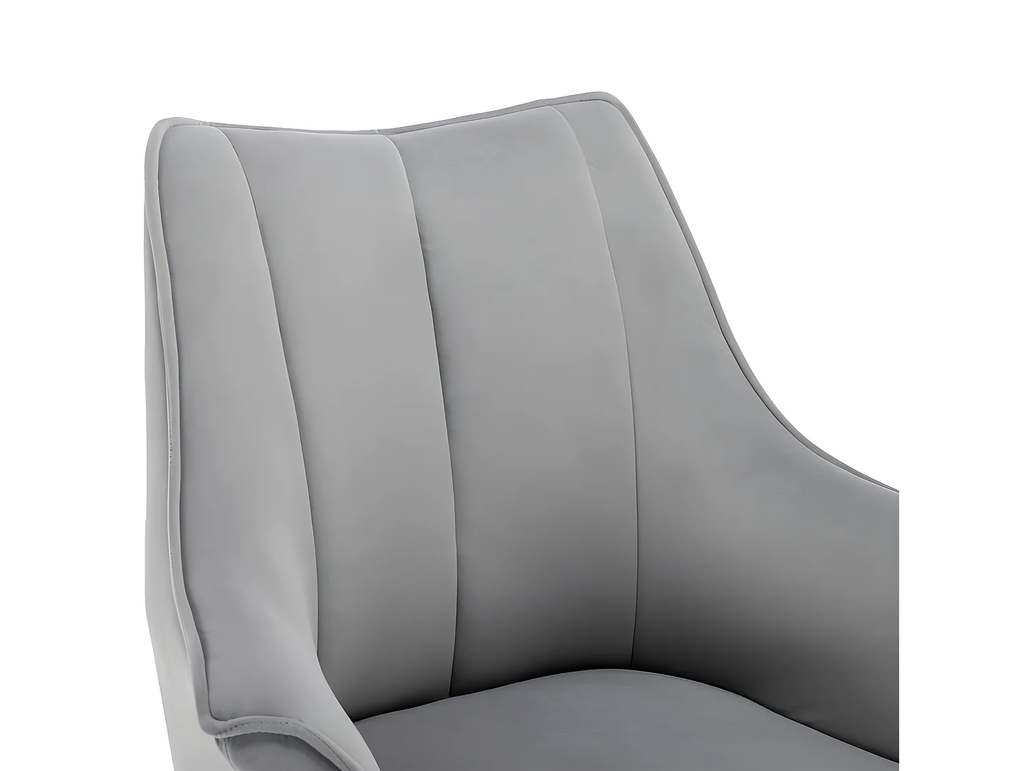 Stuhl 2er-Set aus Samt – Metallbeine – Grau