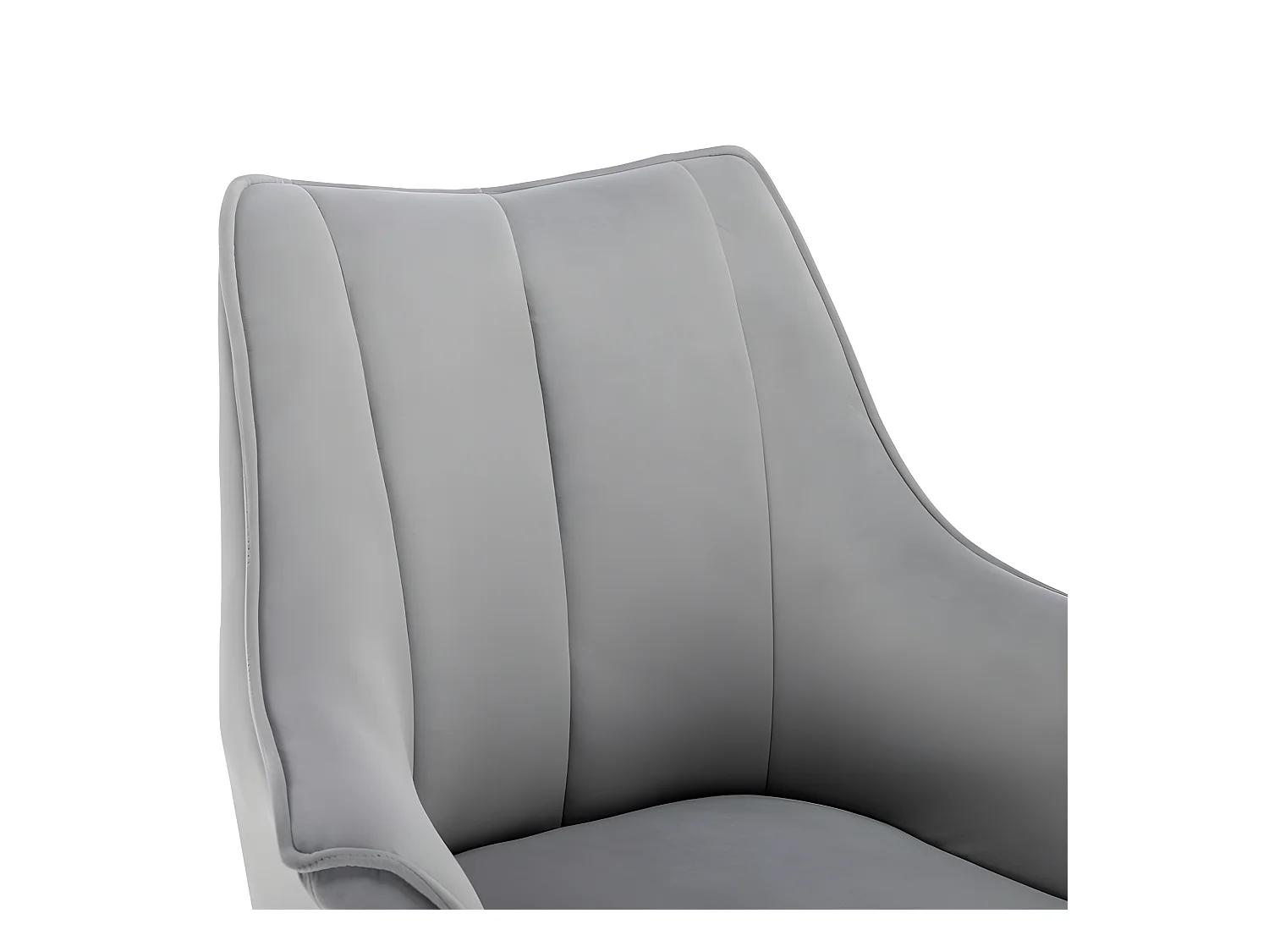 Lot de 2 Chaises en patchwork de velours - pieds en métal - Gris
