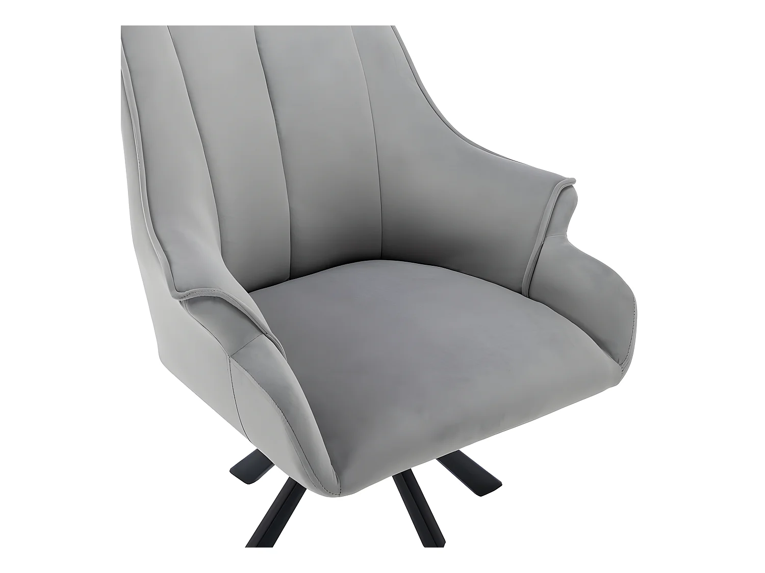Lot de 2 Chaises en patchwork de velours - pieds en métal - Gris