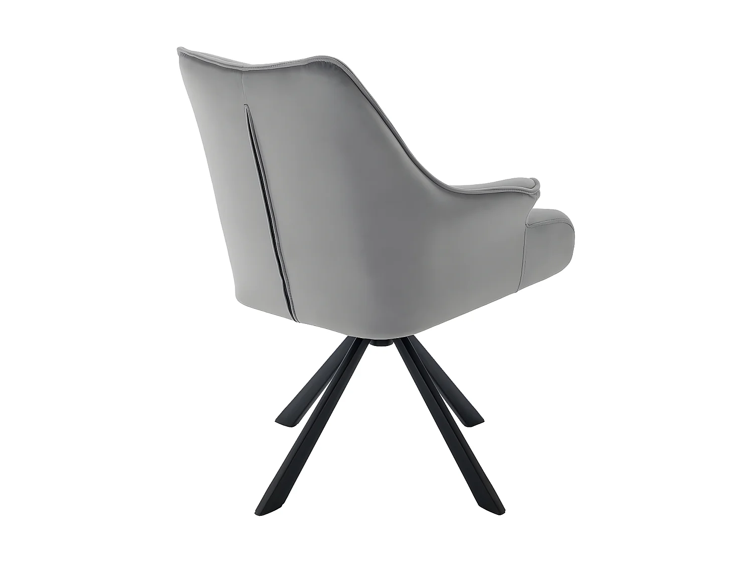 1 Stuhl aus Samt – Metallbeine – Grau