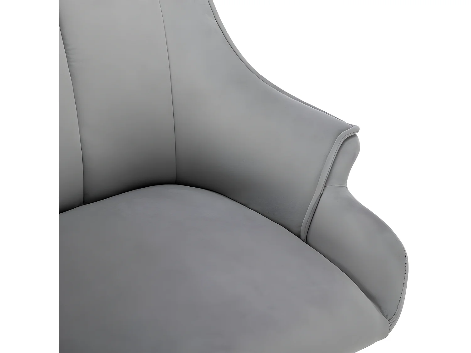 1 Stuhl aus Samt – Metallbeine – Grau