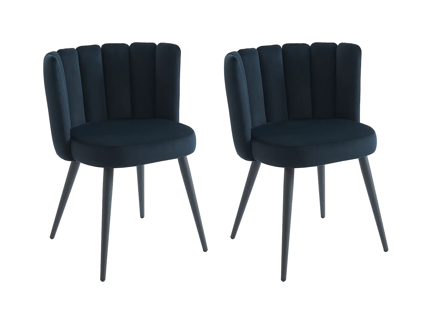 Set van 2 stoelen van velours en metaal - Zwart - PRANILLA van Pascal MORABITO