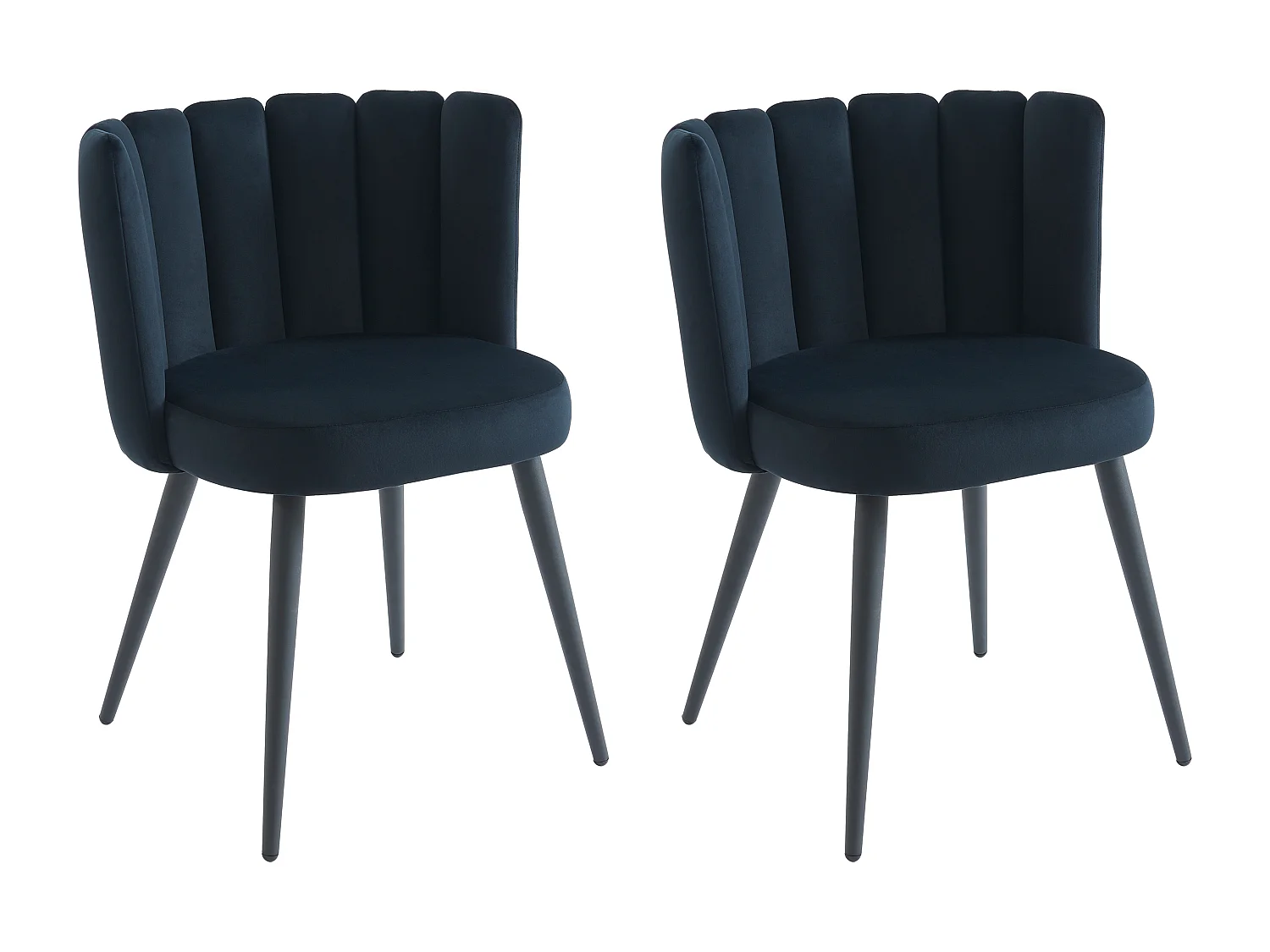 Set van 2 stoelen van velours en metaal - Zwart - PRANILLA van Pascal MORABITO