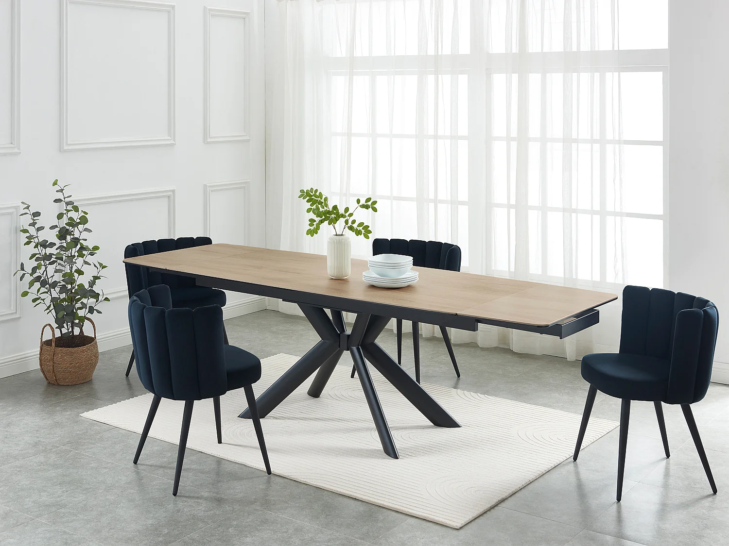 Set van 2 stoelen van velours en metaal - Zwart - PRANILLA van Pascal MORABITO