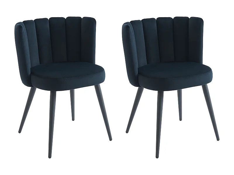 Lot de 2 chaises en velours et métal - Noir - PRANILA de Pascal MORABITO