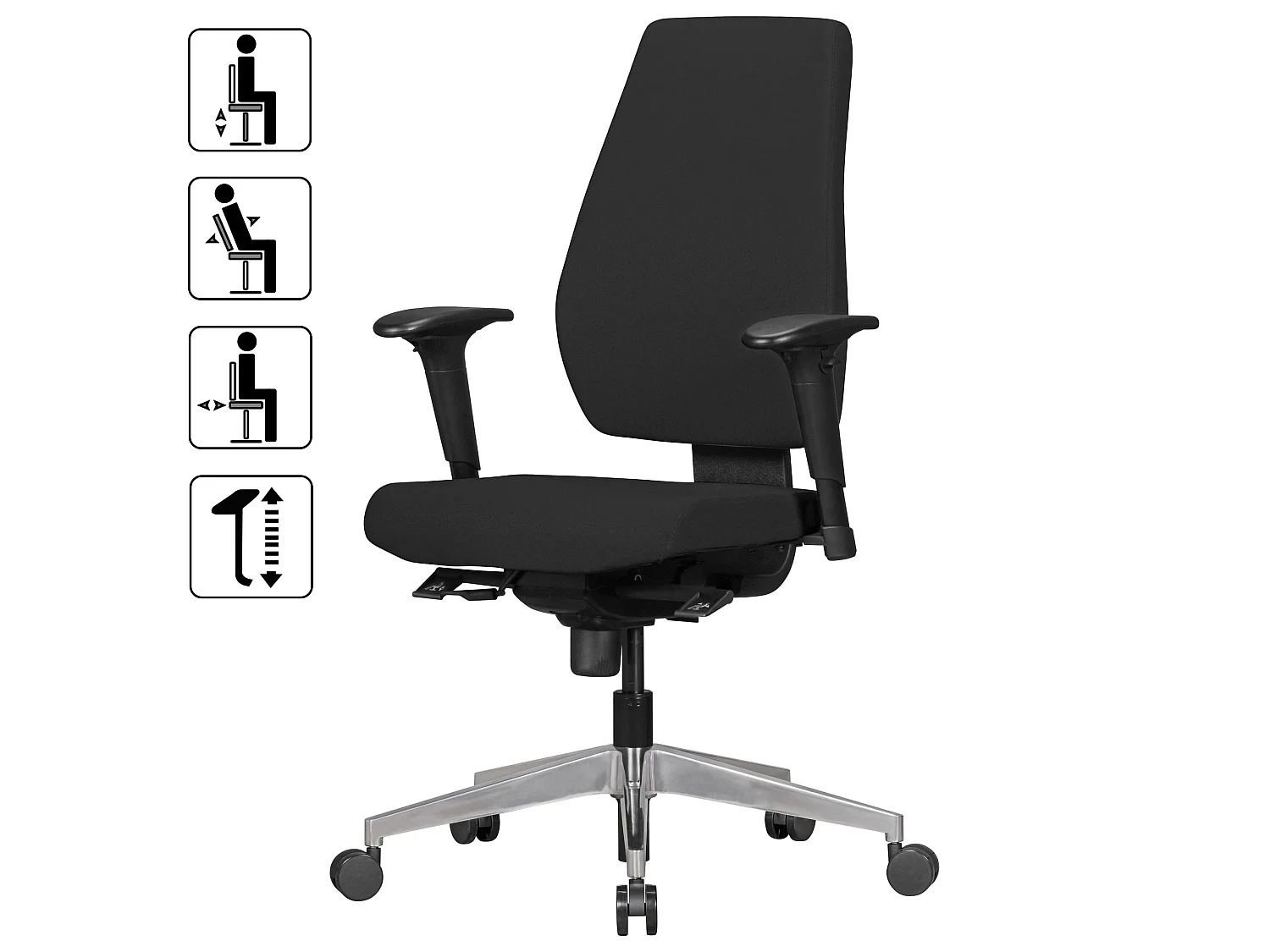 Bürostuhl Ergonomisch Stoff Schwarz Drehstuhl Büro Sessel Chefsessel Kopfstütze