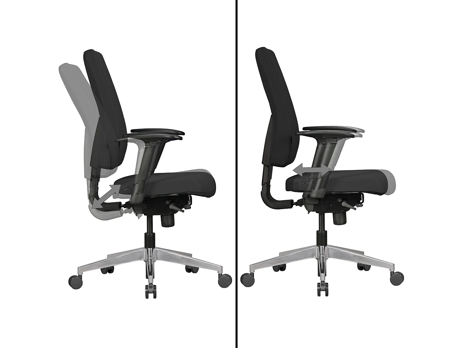 Bürostuhl Ergonomisch Stoff Schwarz Drehstuhl Büro Sessel Chefsessel Kopfstütze