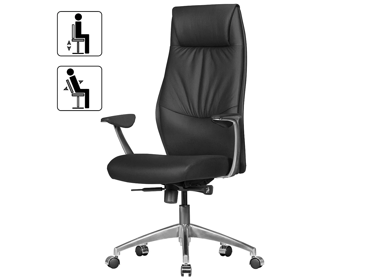 Bürostuhl Echt-Leder Schreibtischstuhl Chefsessel Drehstuhl 120KG