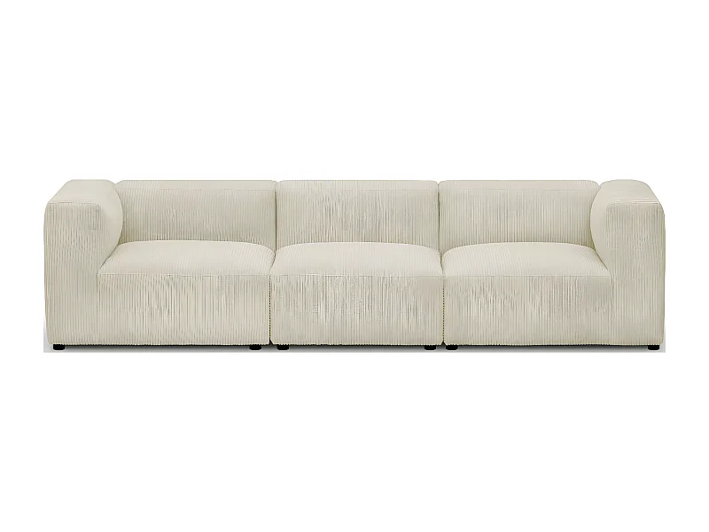 Canapé modulable 4 places en velours côtelé beige - Modulo
