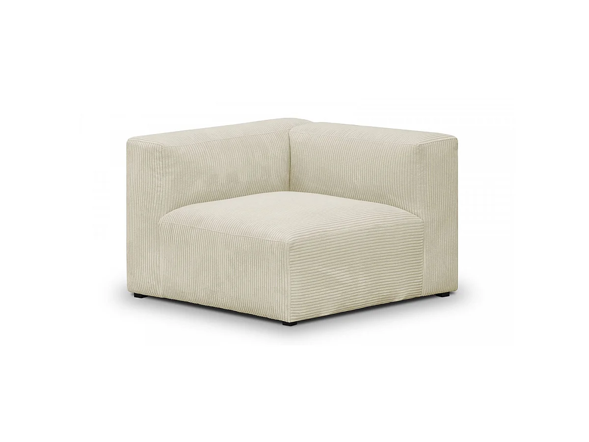 Canapé modulable 4 places en velours côtelé beige - Modulo